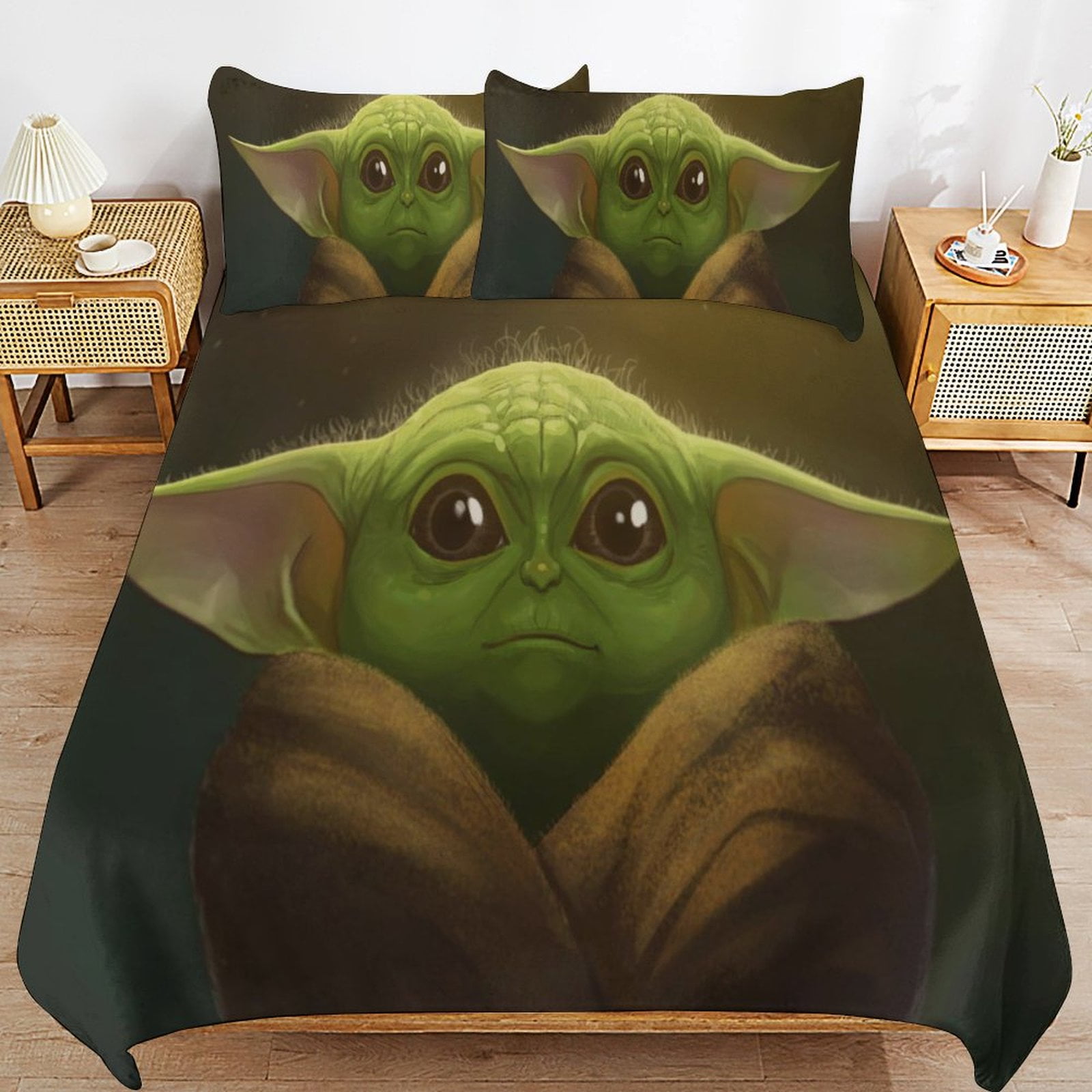 Baby Yoda Bedding Sets Cute Bed Cover Anime Cartoon 3D Printed