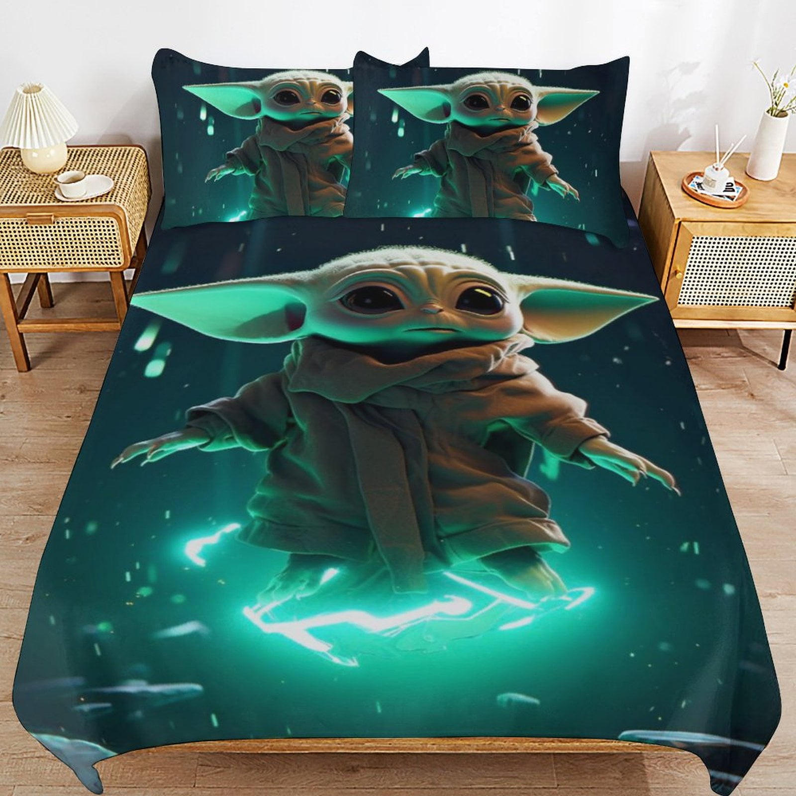 Baby Yoda Bedding Sets Cute Bed Cover Anime Cartoon 3D Printed ...