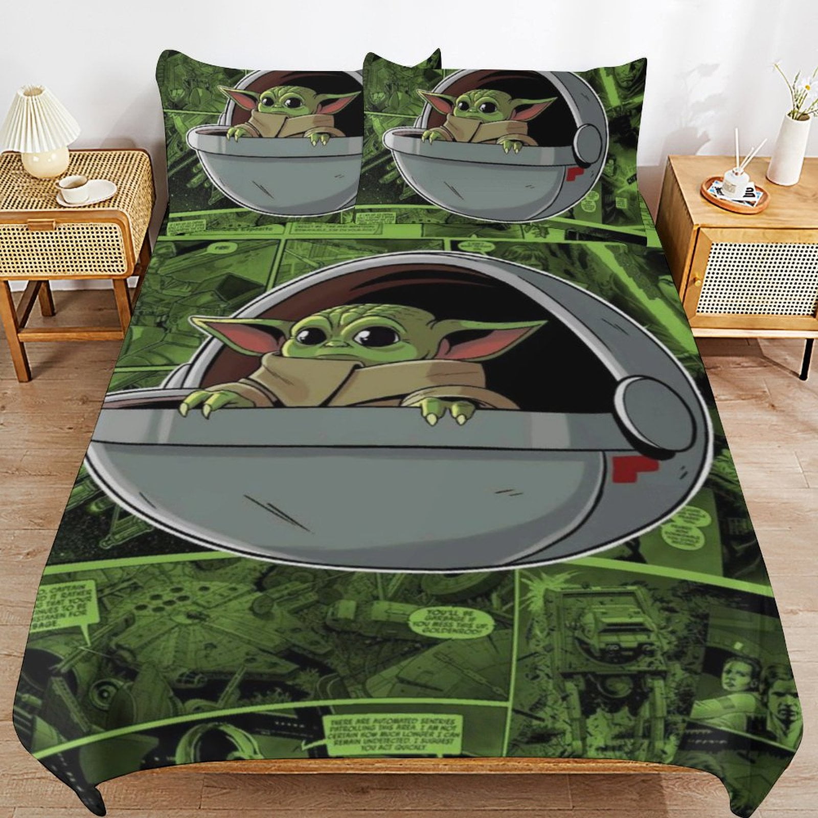 Baby Yoda Bedding Sets Cute Bed Cover Anime Cartoon 3D Printed