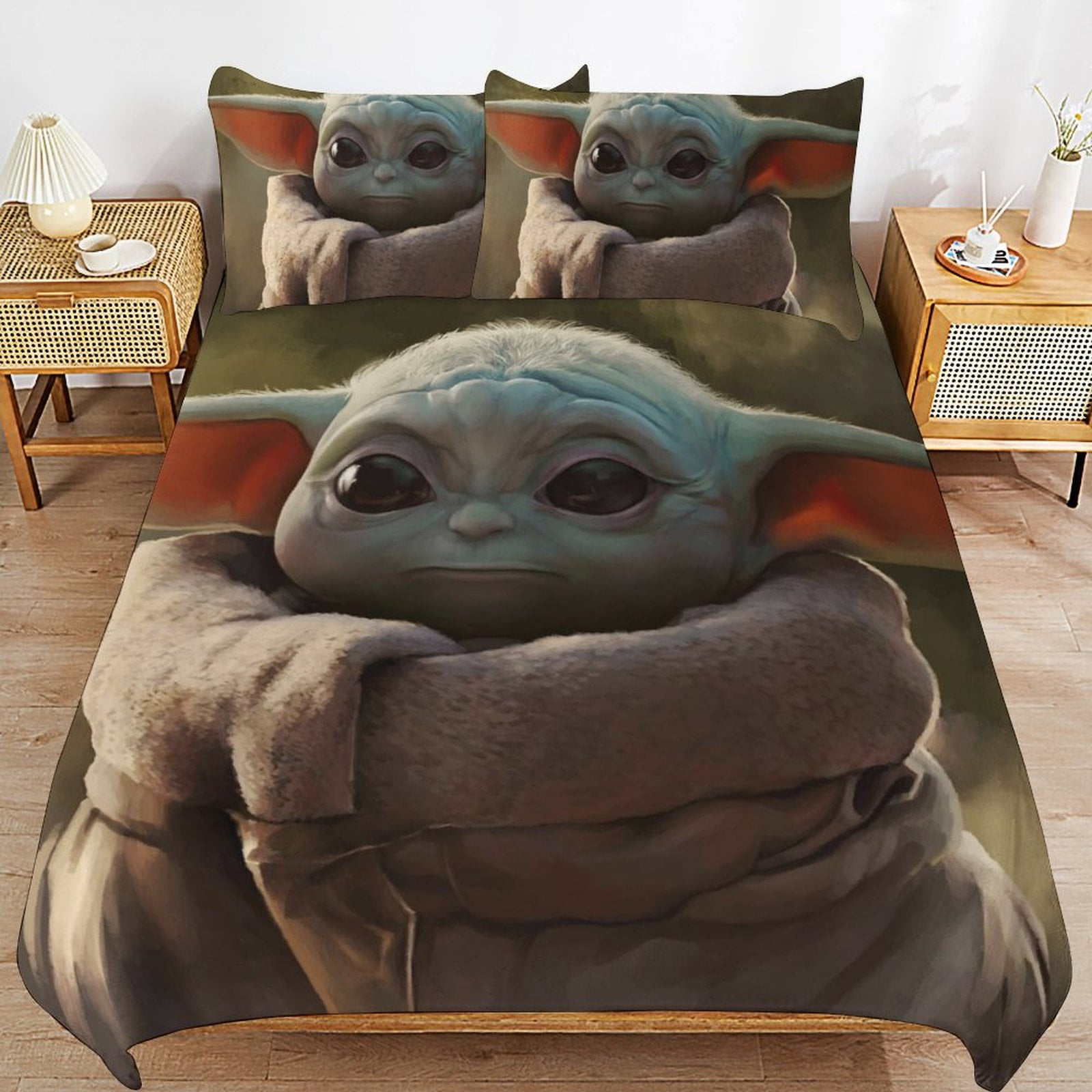 Baby Yoda Bedding Sets Cute Bed Cover Anime Cartoon 3D Printed