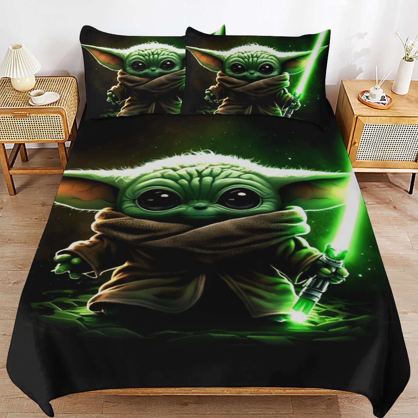 Baby Yoda Bedding Sets Cute Bed Cover Anime Cartoon 3D Printed