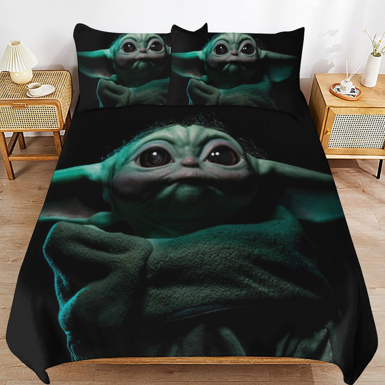 Baby Yoda Bedding Sets Cute Bed Cover Anime Cartoon 3D Printed