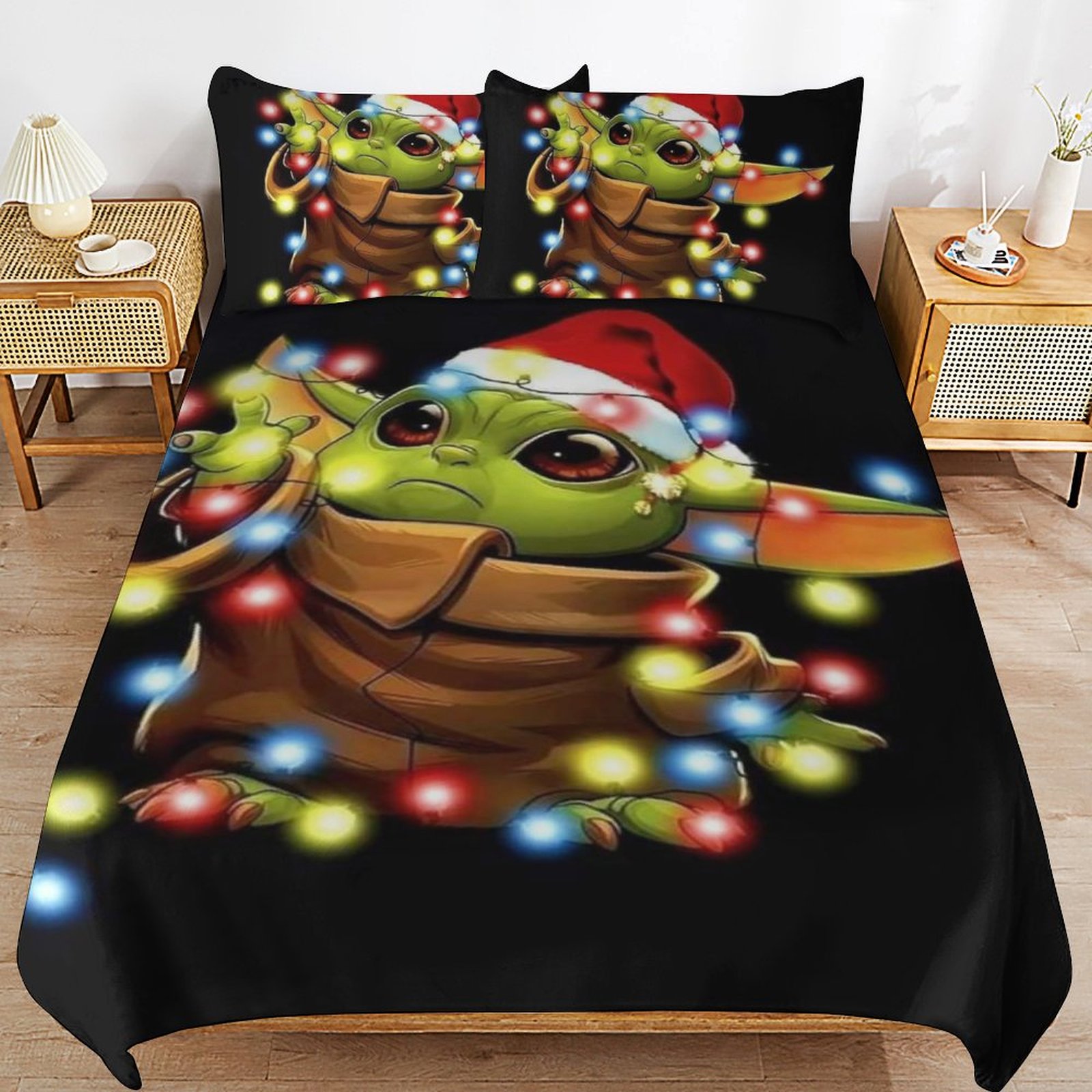 Baby Yoda Bedding Sets Cute Bed Cover Anime Cartoon 3D Printed
