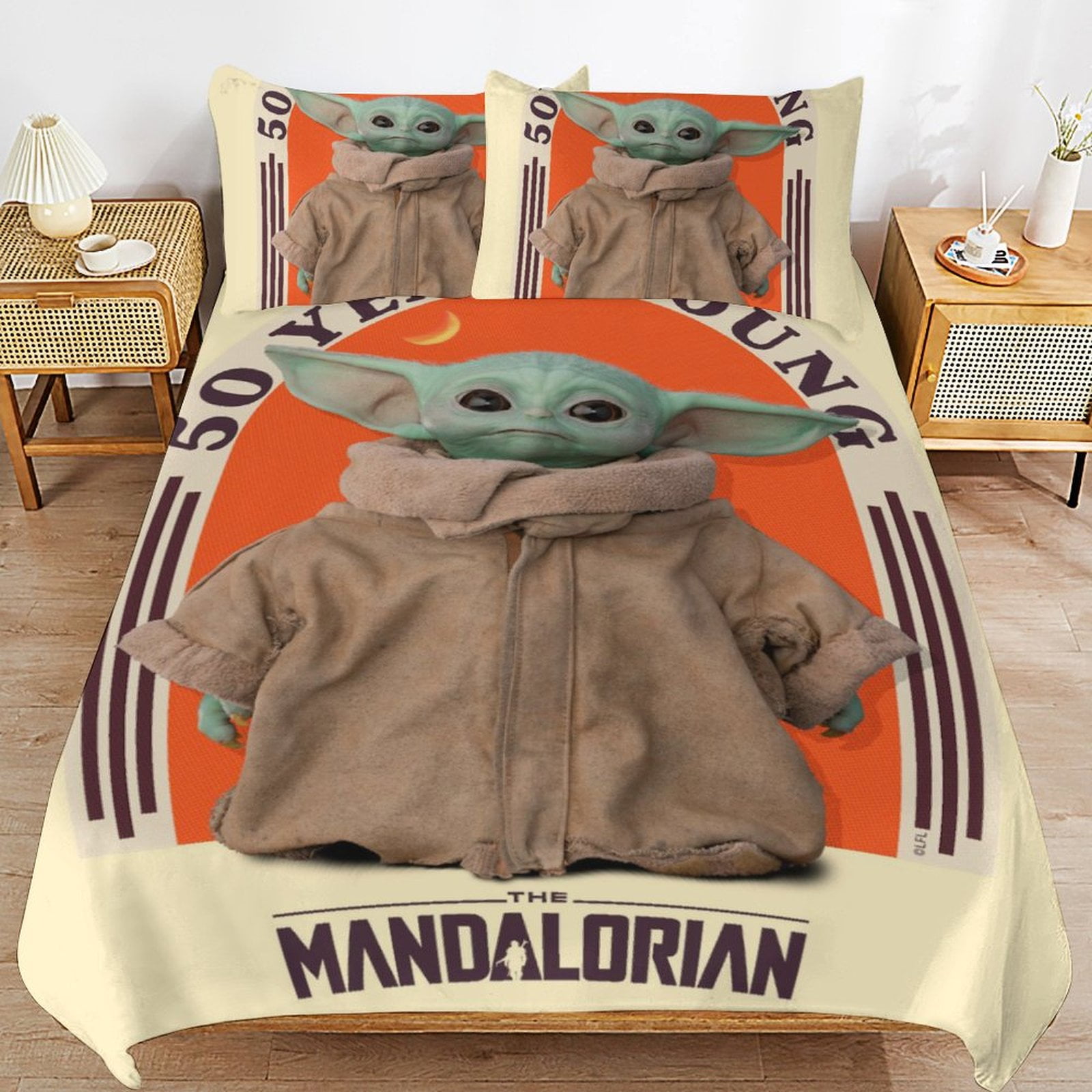 Baby Yoda Bedding Sets Cute Bed Cover Anime Cartoon 3D Printed
