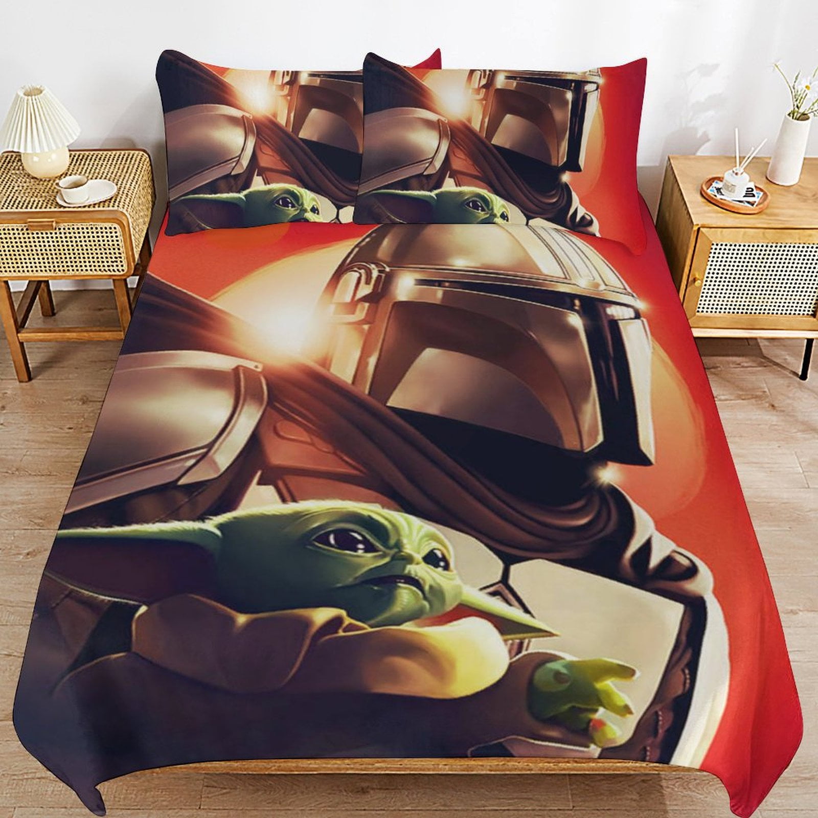 Baby Yoda Bedding Sets Cute Bed Cover Anime Cartoon 3D Printed
