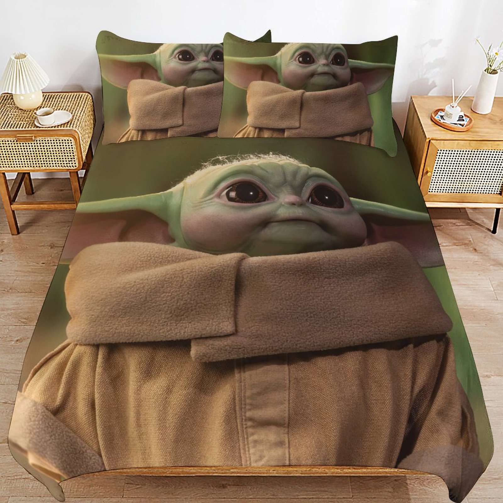 Baby Yoda Bedding Sets Cute Bed Cover Anime Cartoon 3D Printed