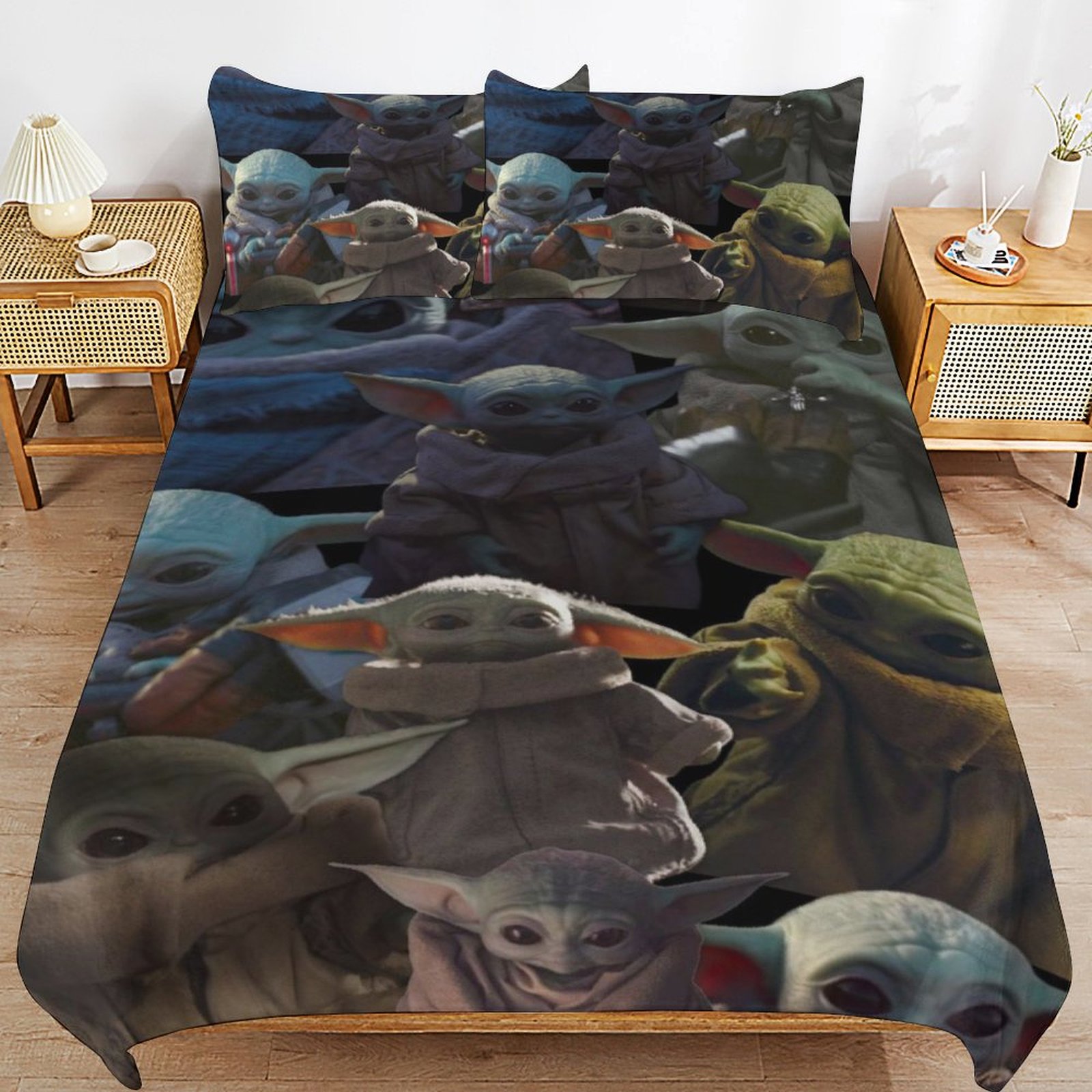 Baby Yoda Bedding Sets Cute Bed Cover Anime Cartoon 3D Printed