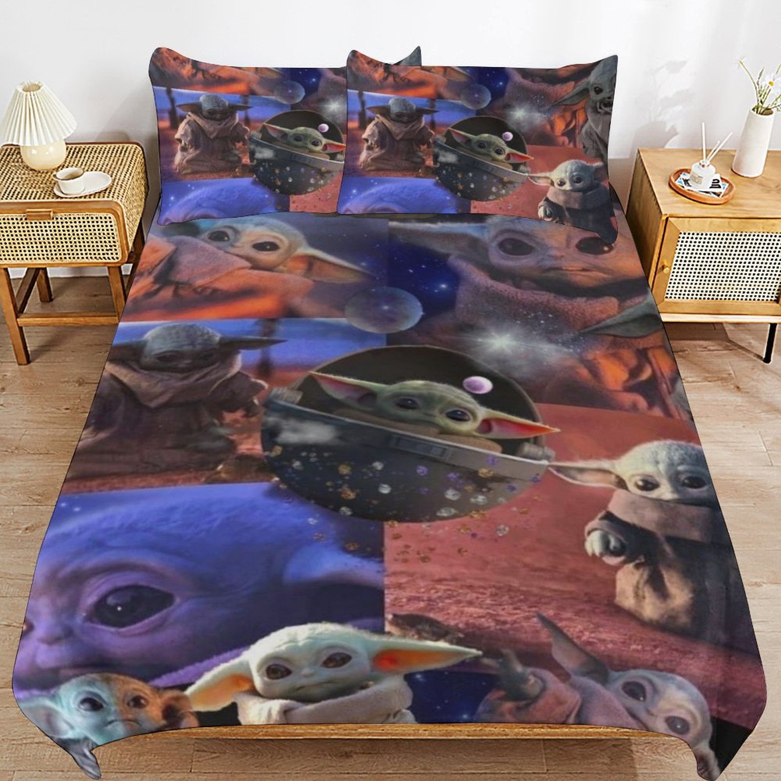 Baby Yoda Bedding Sets Cute Bed Cover Anime Cartoon 3D Printed