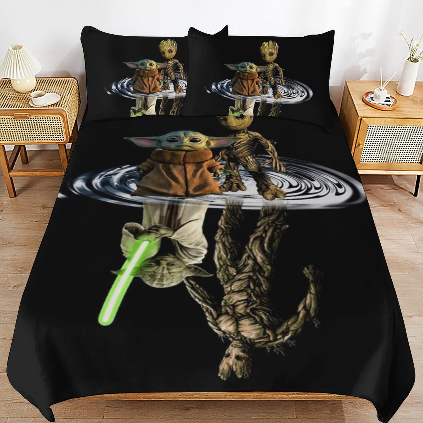 Baby Yoda Bedding Sets Cute Bed Cover Anime Cartoon 3D Printed