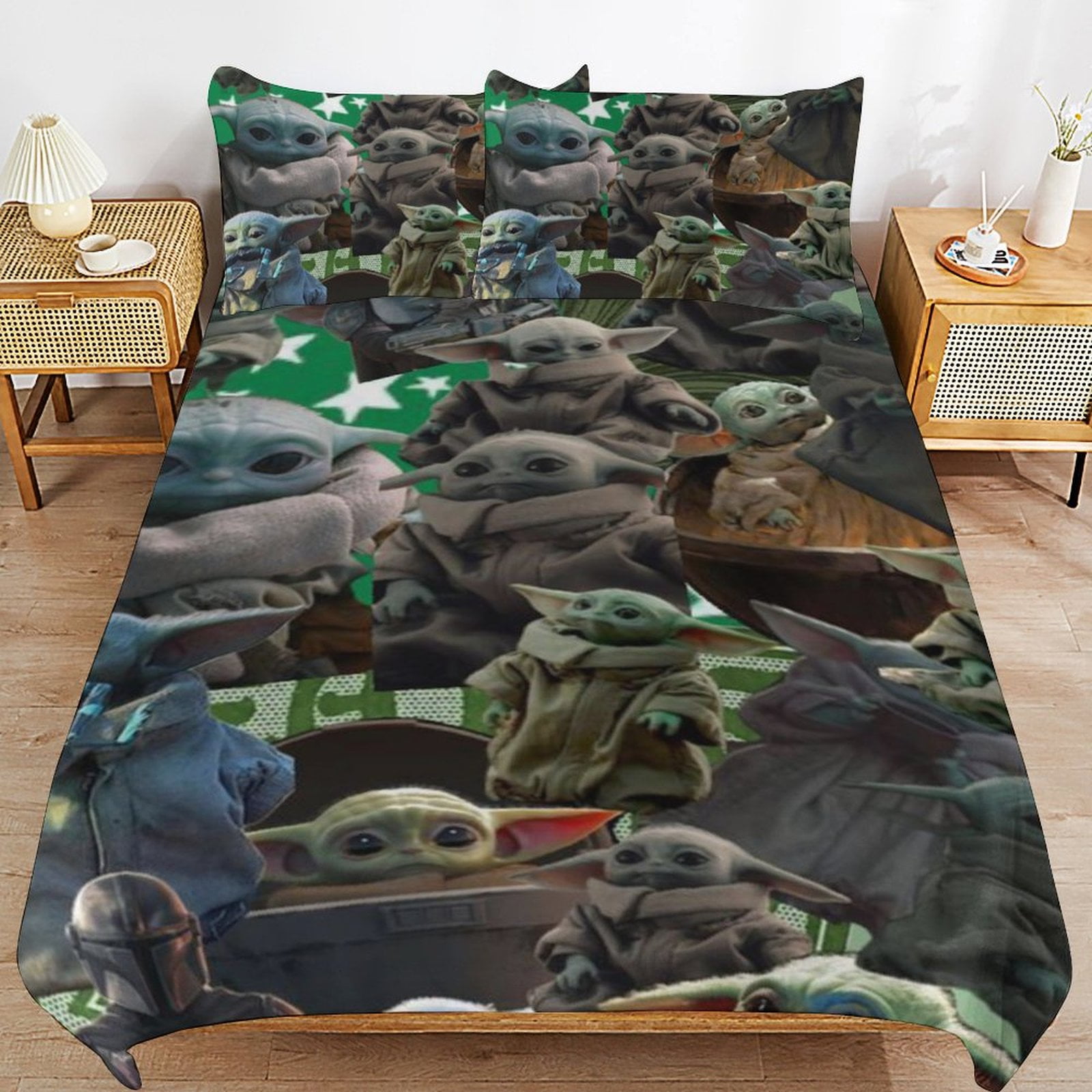 Baby Yoda Bedding Sets Cute Bed Cover Anime Cartoon 3D Printed
