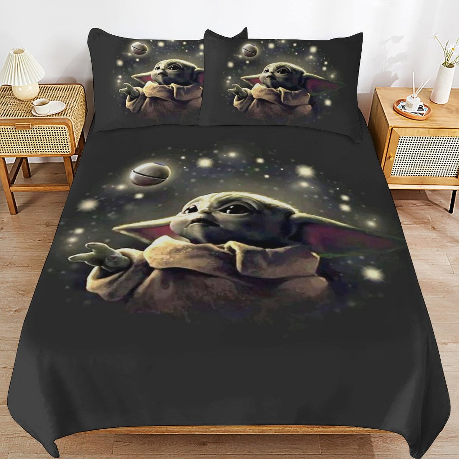 Baby Yoda Bedding Sets Cute Bed Cover Anime Cartoon 3D Printed
