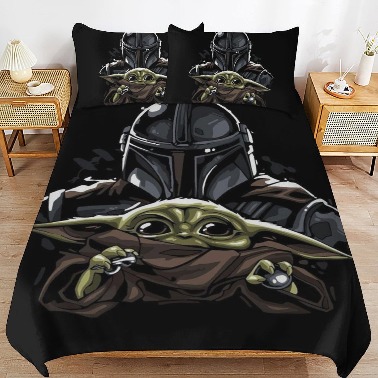 Baby Yoda Bedding Sets Cute Bed Cover Anime Cartoon 3D Printed