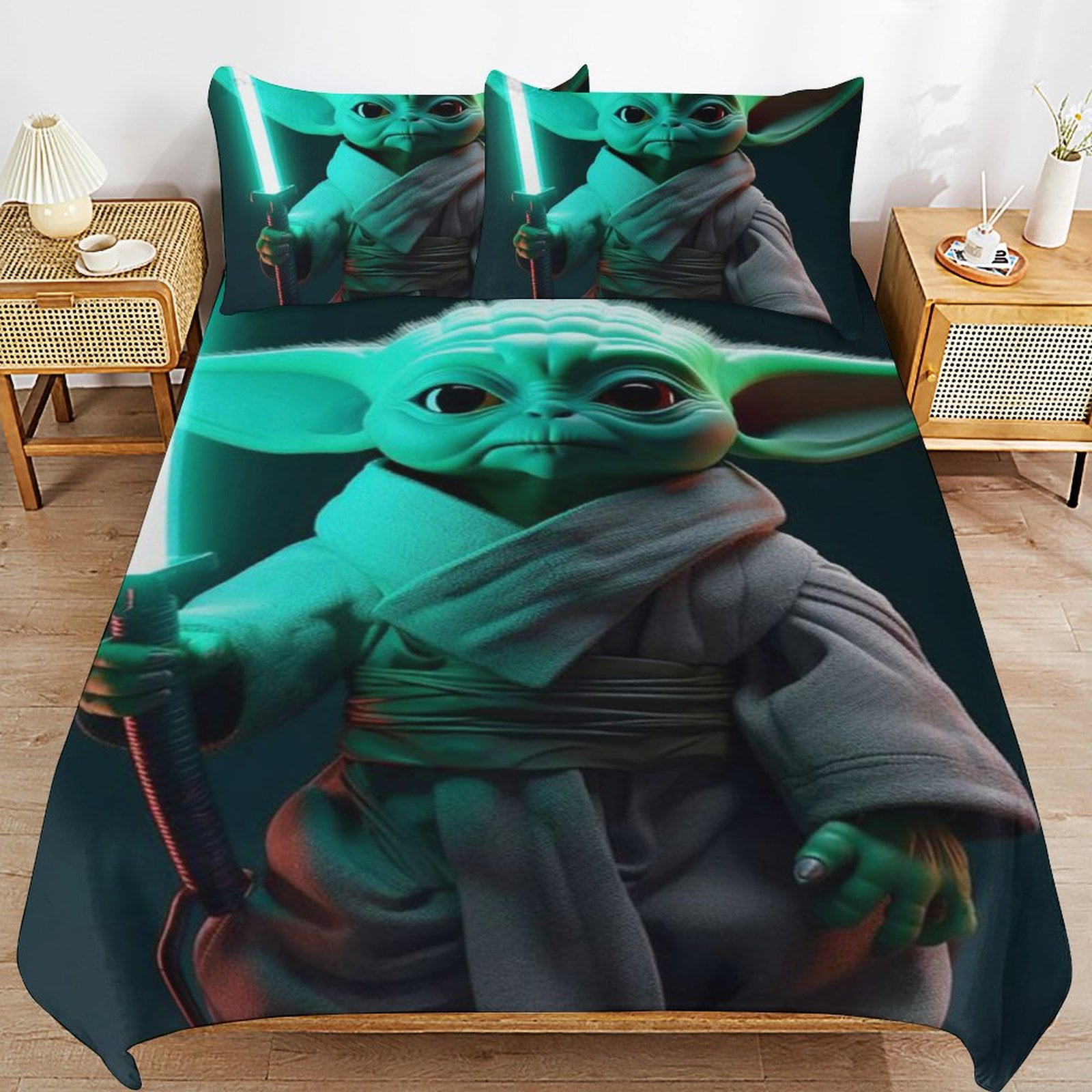 Baby Yoda Bedding Sets Cute Bed Cover Anime Cartoon 3D Printed ...