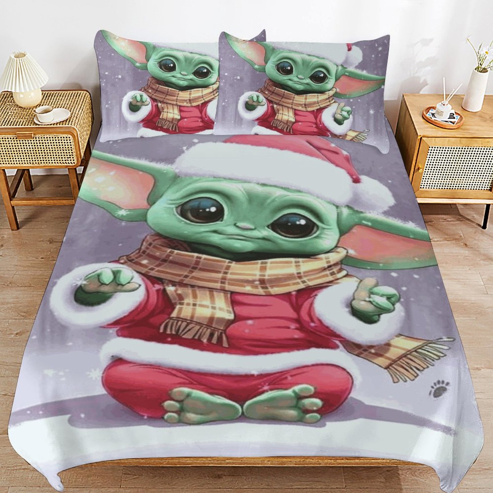 Baby Yoda Bedding Sets Cute Bed Cover Anime Cartoon 3D Printed