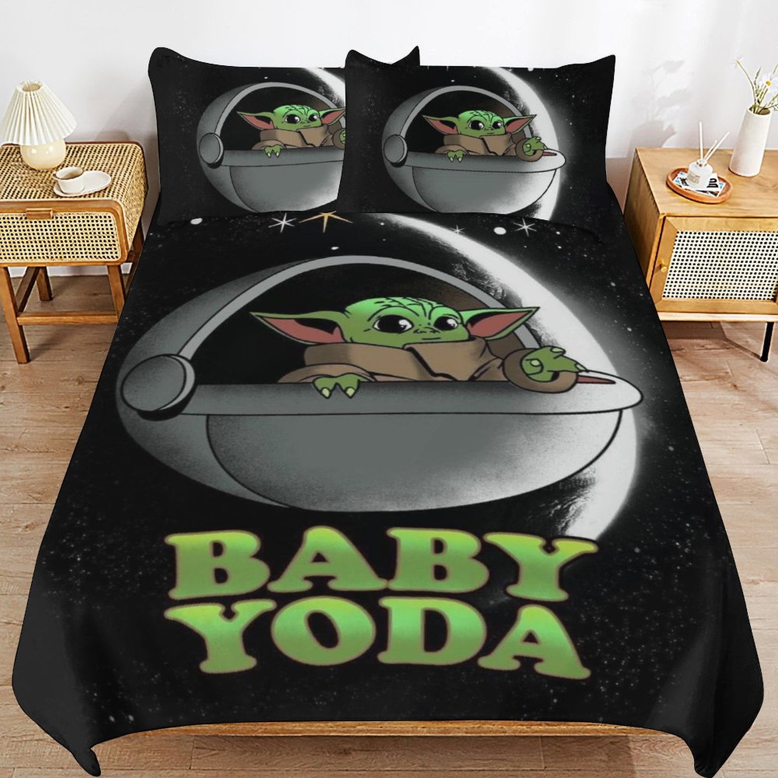 Baby Yoda Bedding Sets Cute Bed Cover Anime Cartoon 3D Printed