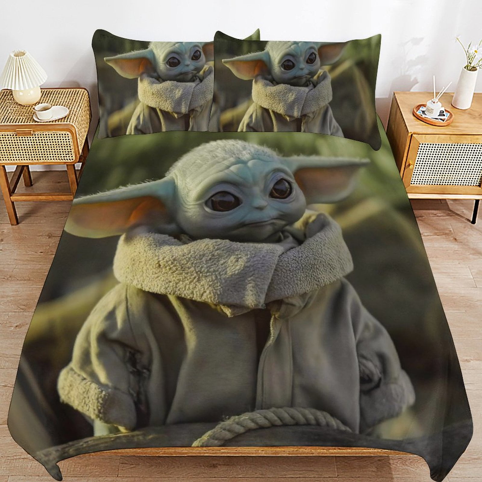 Baby Yoda Bedding Sets Cute Bed Cover Anime Cartoon 3D Printed