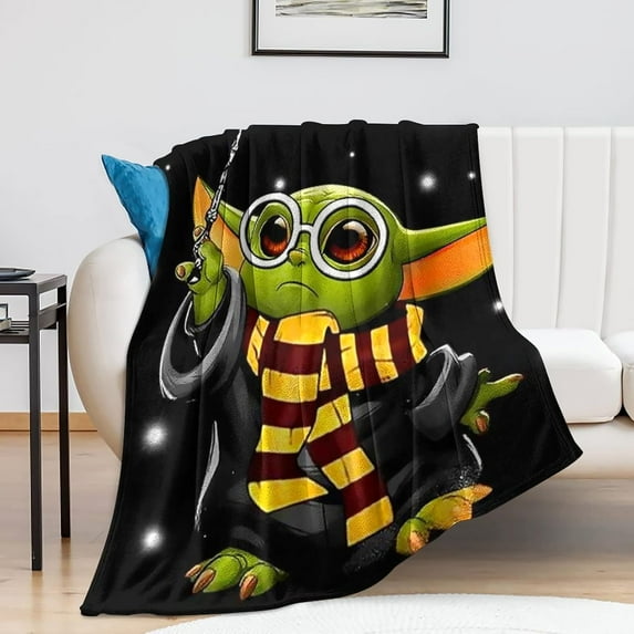 Baby Yoda Blanket Throw Grogu Gifts Yoda Flannel Fleece Blankets Warm Comfortable Bedding for Couch Bed Sofa Living Room Kids Adults