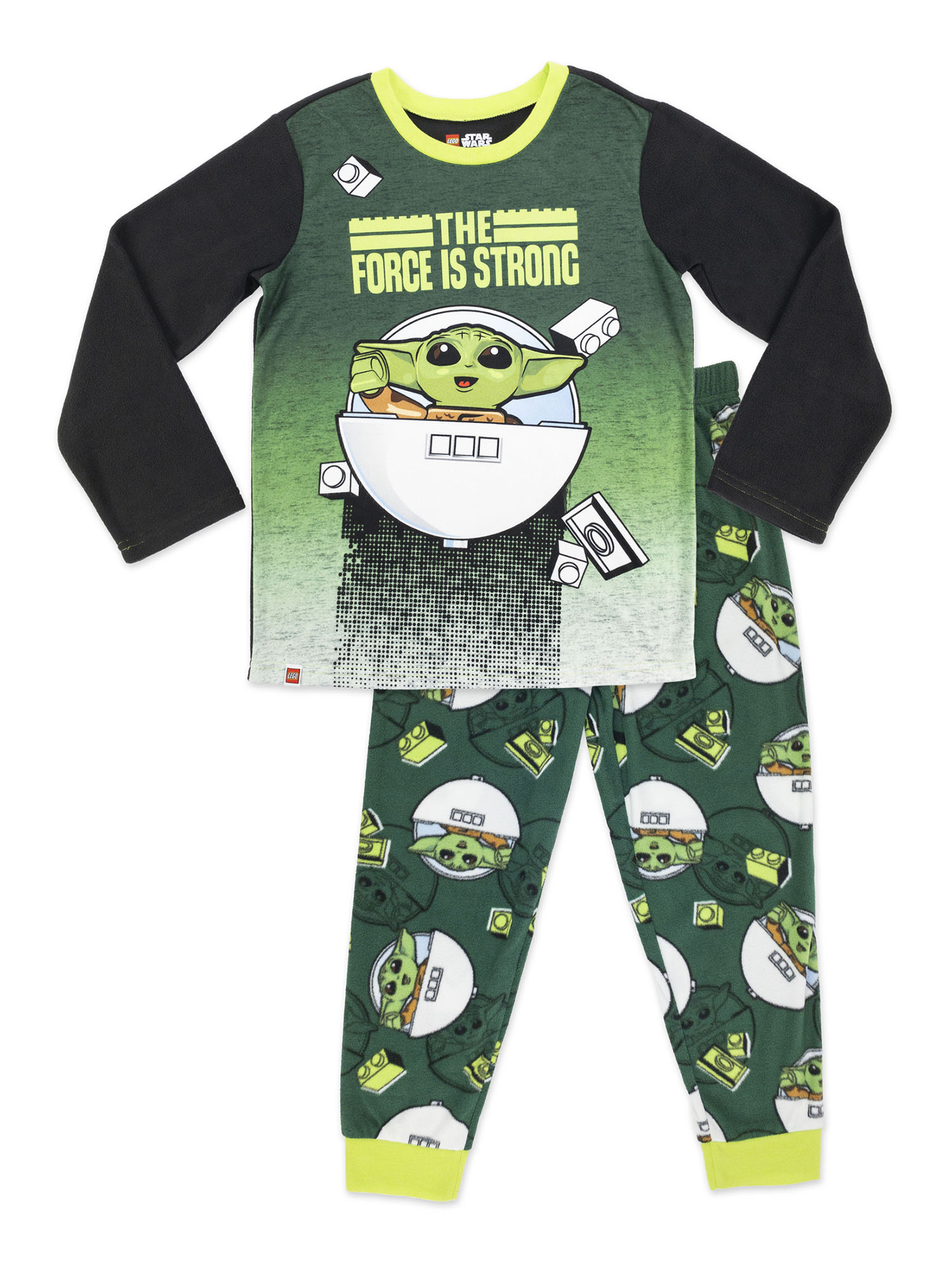 Baby Yoda Boys 2 Pc Long Sleeve Long Pant Fleece Pajama Set, Sizes 4-12 - image 1 of 3