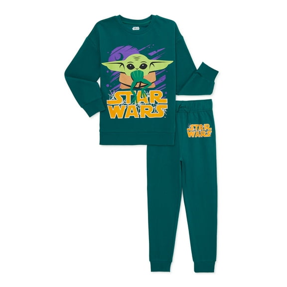 Baby Yoda Boys Halloween Sweatshirt and Pant Set, 2-Piece, Sizes 4-10