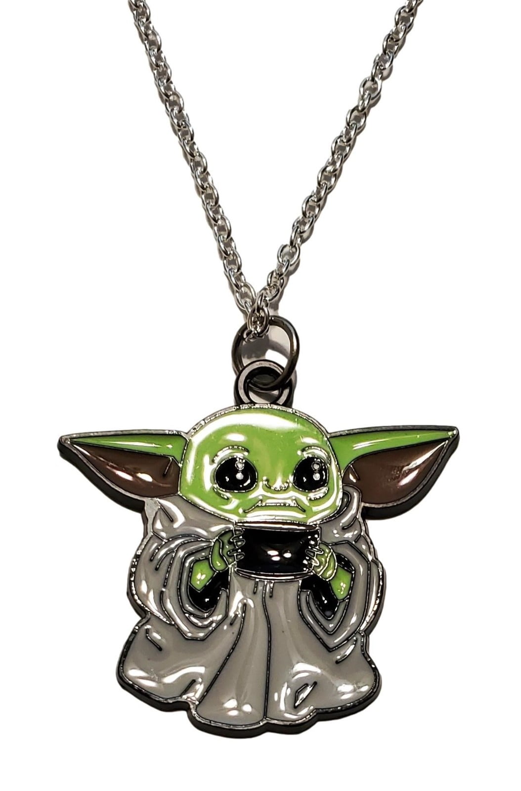 Baby Yoda Character Figure 1.5" Tall Metal Pendant Necklace