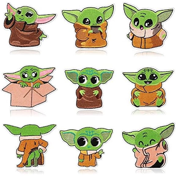 Baby Yoda Embroidery Patch, Sew On/Iron On Patch Applique for Clothes, Dress, Hat, Jeans, DIY Accessories$$Art & Craft