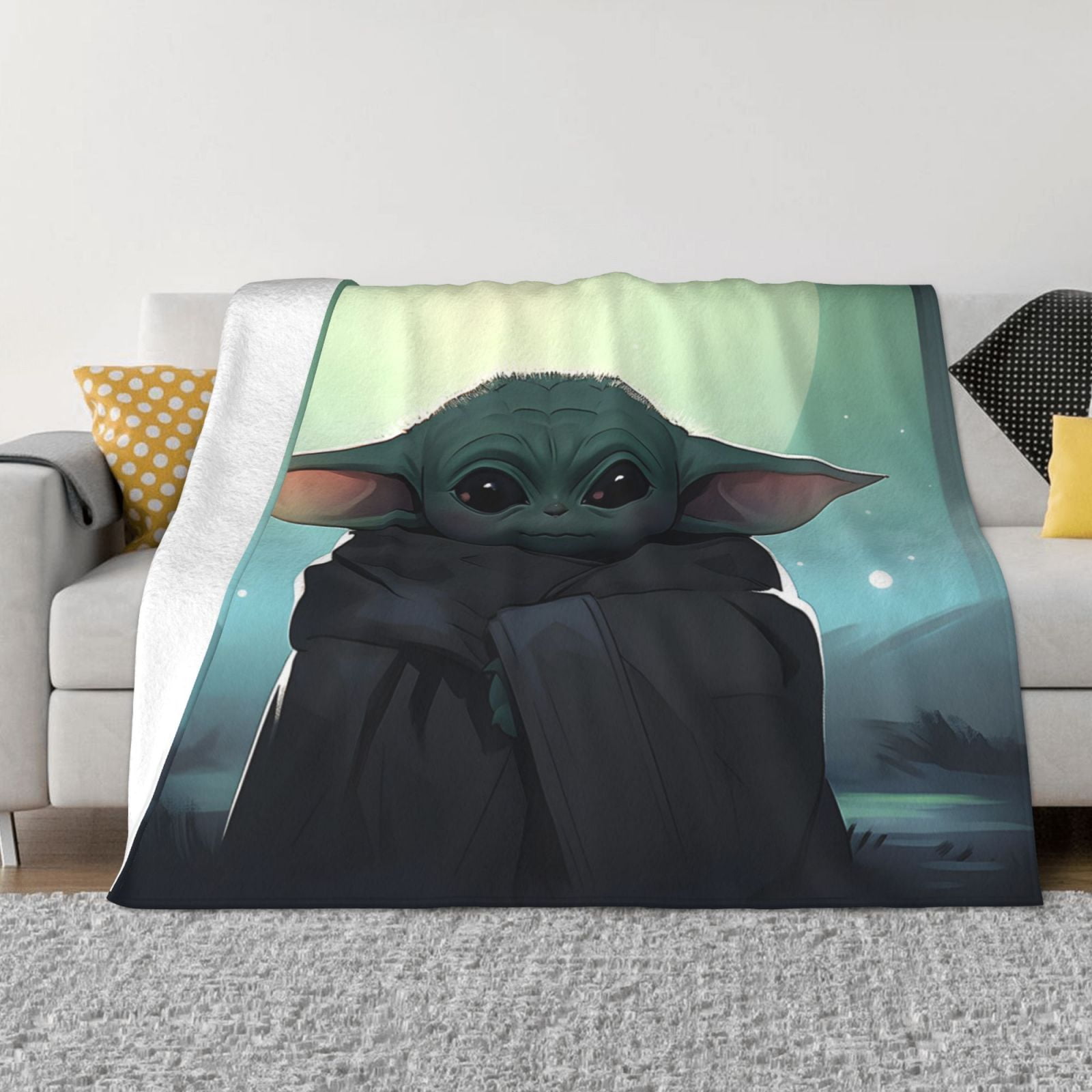 Baby Yoda Fleece Blanket Super Soft Cozy Throw Blanket 50"X40