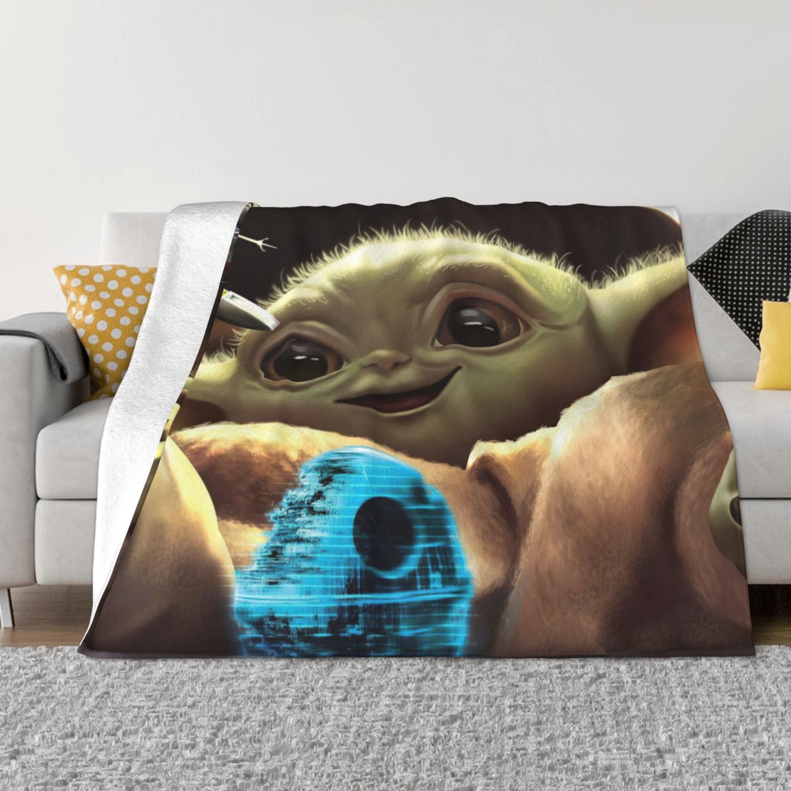 Baby Yoda Fleece Blanket Super Soft Cozy Throw Blanket 60"X50