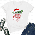 thumbnail image 1 of Baby Yoda Holding Candy Cane Holiday Unisex T-Shirt up to size 5XL, 1 of 2