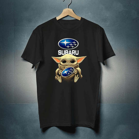 Baby Yoda Hug Subaru Funny Sci-Fi Car Grogu Mandalorian Comfort Color T-Shirt Unisex, up to 4XL
