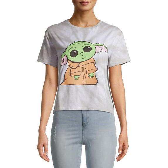 Baby Yoda Juniors' Washed Graphic T-Shirt