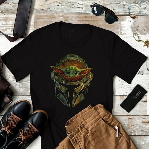 Baby Yoda Mandalorian Vintage T-shirt | Black