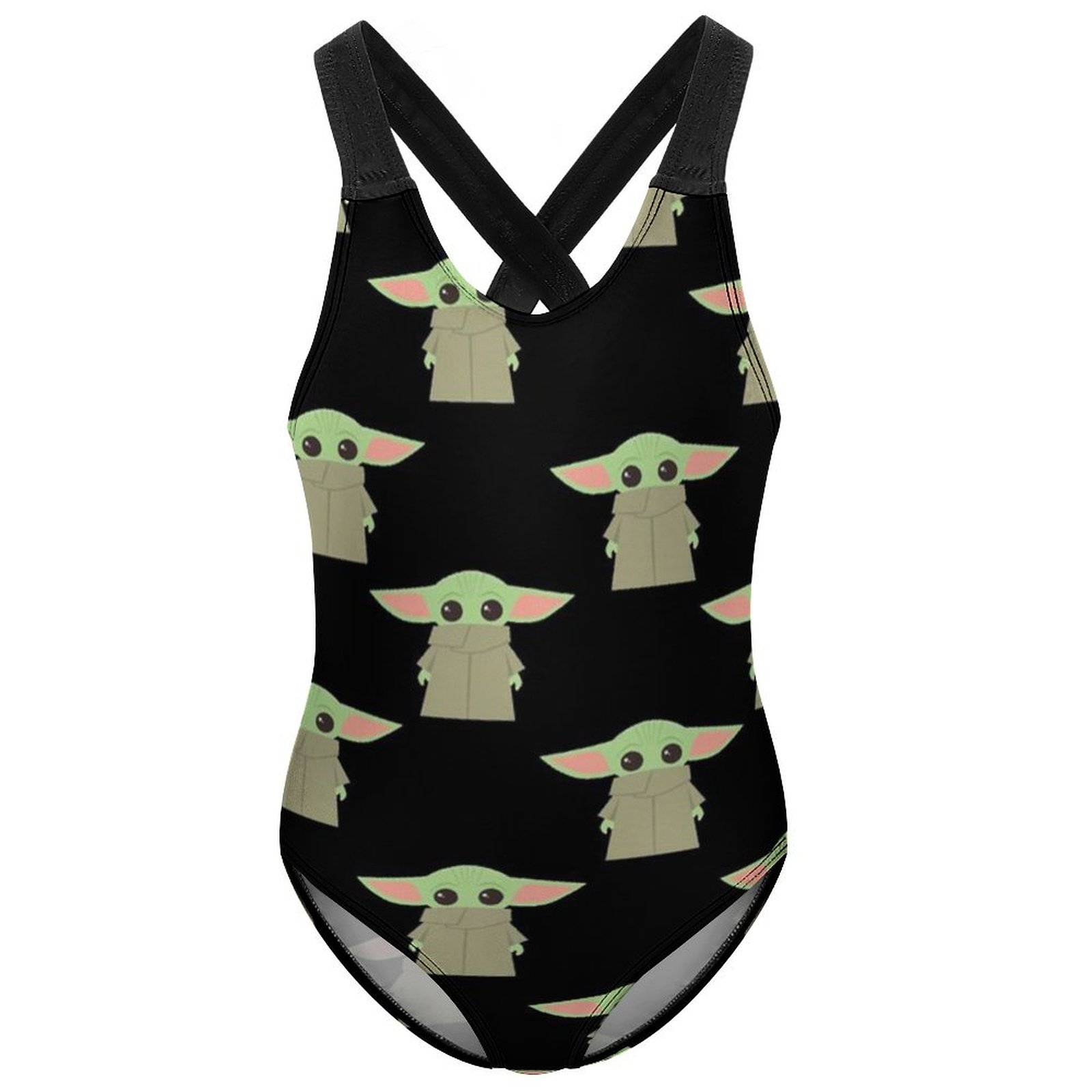 Baby Yoda Pattern Children's Onepiece Swimsuit Girl's Summer Swimming