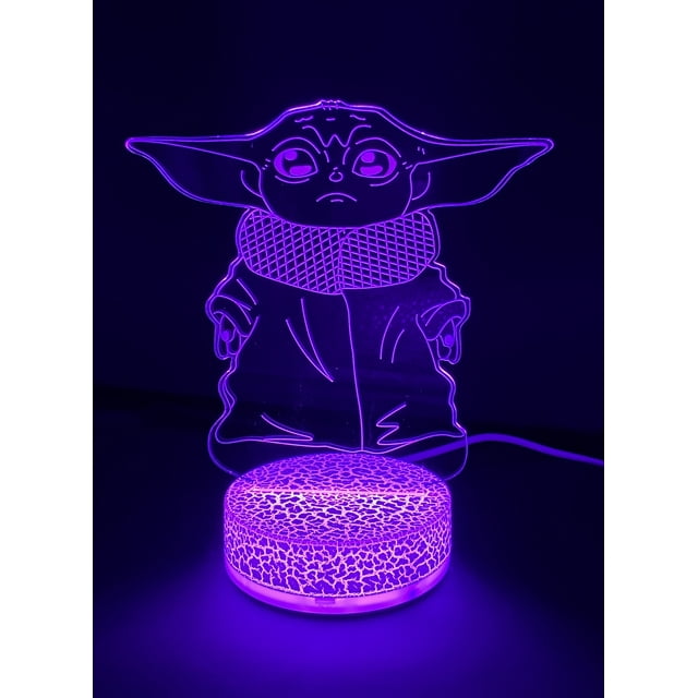 Star Wars Baby Yoda 3D LED Night Light, Multi Color Changing Lamp