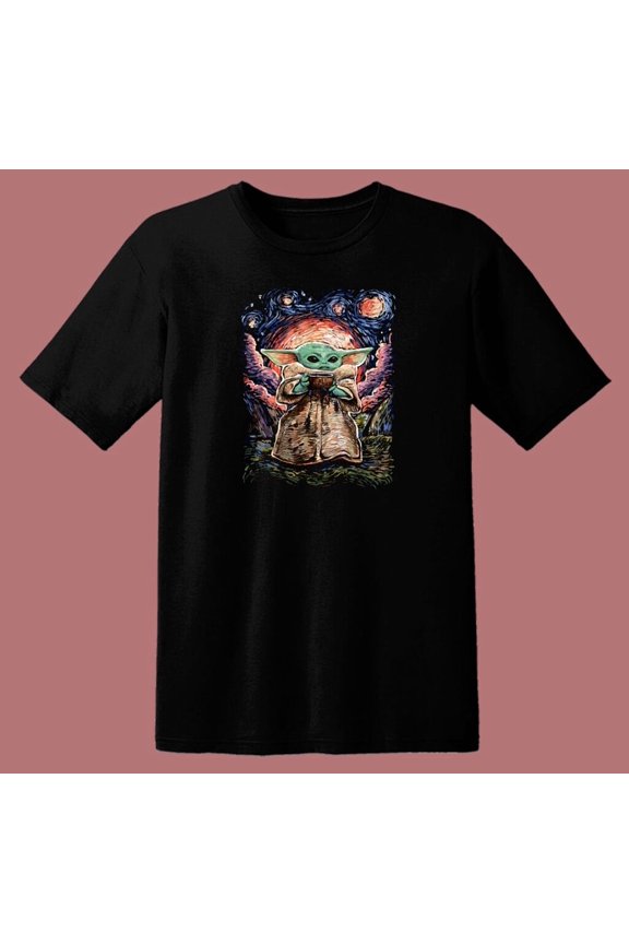 Baby Yoda Starry Night 80s T Shirt