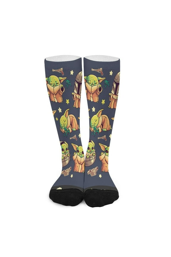Baby Yoda Stocking Long Socks Breathable Knee High Thigh Stockings High Socks Sport Socks for Mens Womens