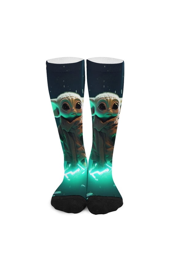Baby Yoda Stocking Long Socks Breathable Knee High Thigh Stockings High Socks Sport Socks for Mens Womens