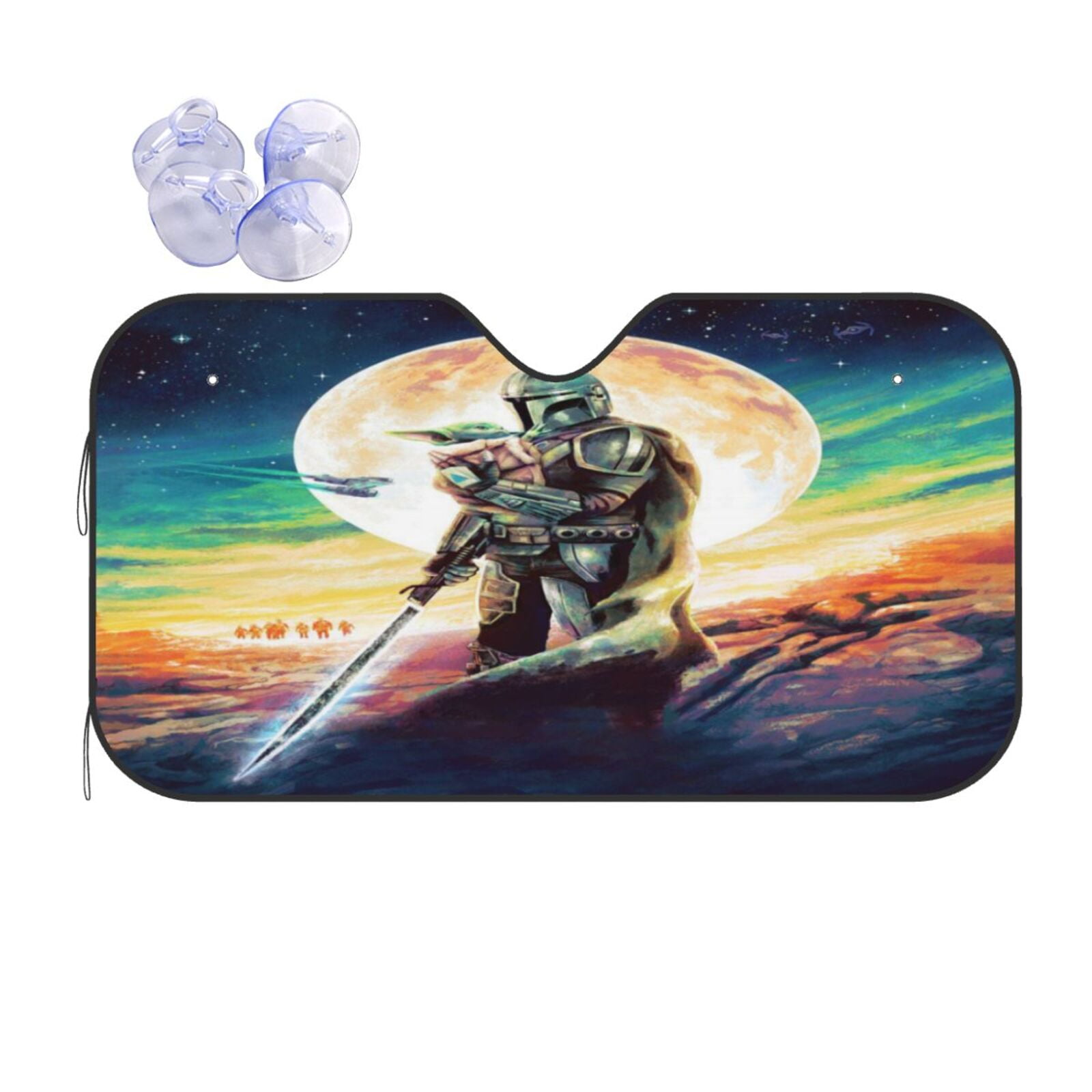 Baby Yoda Sunshade Car Windshield Cute Cartoon Sun Shade for Trucks SUV