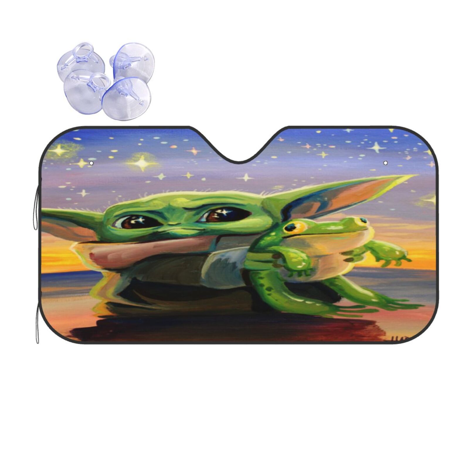 Baby Yoda Sunshade Car Windshield Cute Cartoon Sun Shade for Trucks SUV