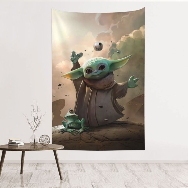 Baby Yoda Tapestry 60x40in Vertical Vintage Tapestries For Bedroom