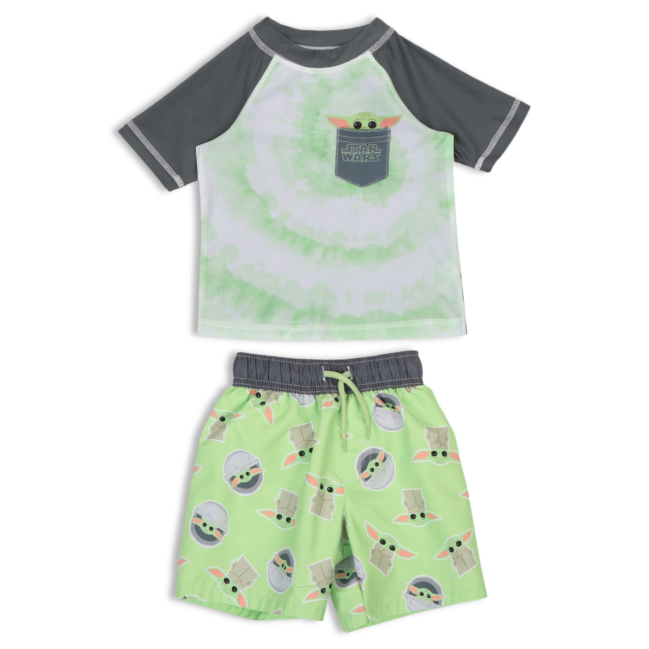Baby Yoda Toddler Boy Rash Guard Swim Set, 2Piece, Sizes 2T4T