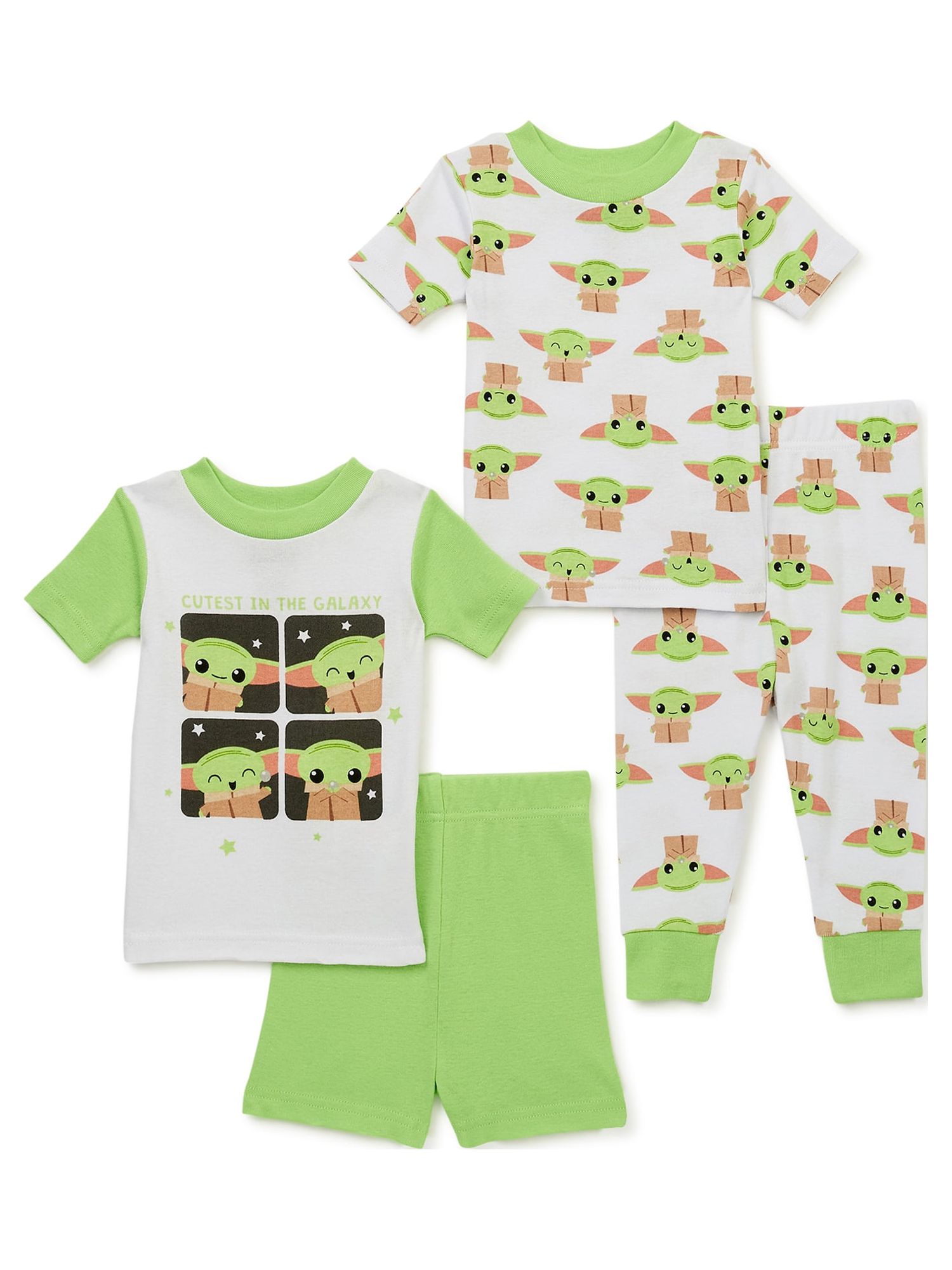 Baby Yoda Toddler Boy T-Shirt, Short, and Pants Pajama Set, 4-Piece, Sizes 12M-5T - image 1 of 6