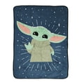 thumbnail image 1 of Baby Yoda Use The Force Kids Throw, 46 x 60, Microfiber, Blue, Star Wars, 1 of 5