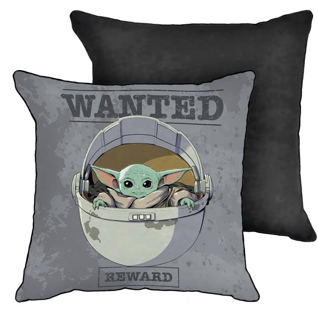 Baby Yoda Wanted Reward Dec Pillow Cover, 15" x 15", 100 Microfiber