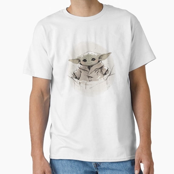 Baby Yoda with Hood Cozy Winter Robe Wrapped Chibi Space Alien Top T-Shirt