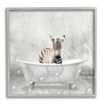 thumbnail image 1 of Baby Zebra Bath Time Cute Animal Design Animals & Insects Framed Art Print Wall Art, 17x17, 1 of 7