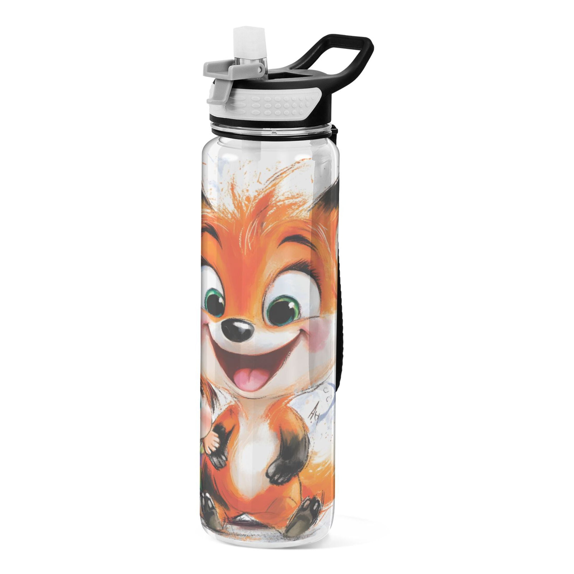 Baby and Fox 1000ml Tritan Sport Bottle Straw LeakProof Food-Grade Portable Wide Handle