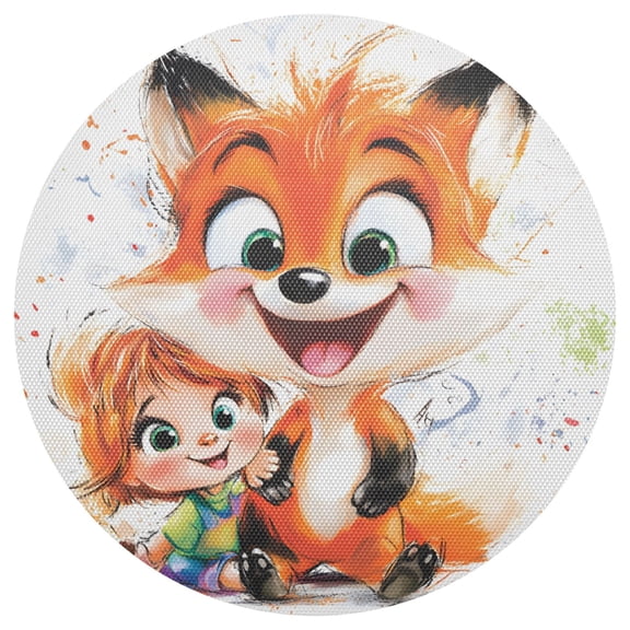 Baby and Fox 6-Piece 15.4in Durable PVC Plate Mats, Heat-Resistant for Parties and Dining