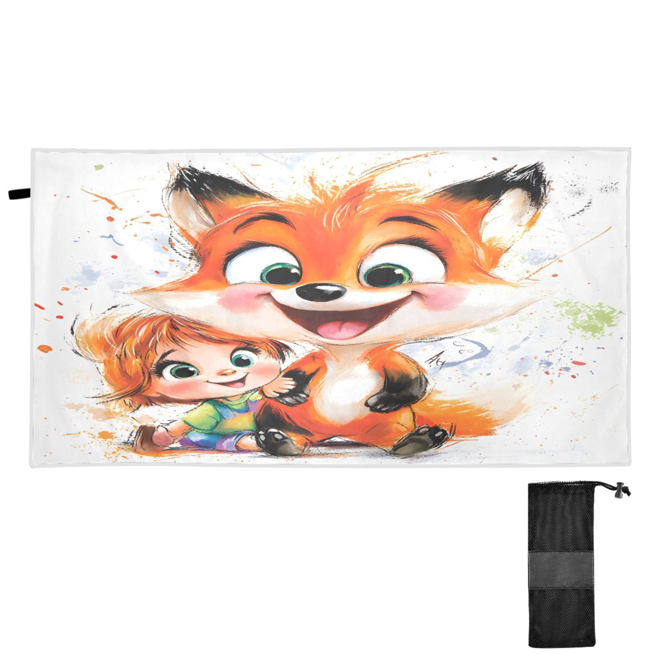 Baby and Fox Quick Dry Sand Resistant Beach Towel 71x31in Lightweight for Pool, Gym, Travel