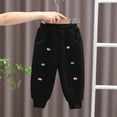 thumbnail image 1 of Baby and Toddler Girls Pull-On Fleece Sweatpants Toddlers Active Jogger Pants Basic Track Pants for Baby Black 3 Years, 1 of 3