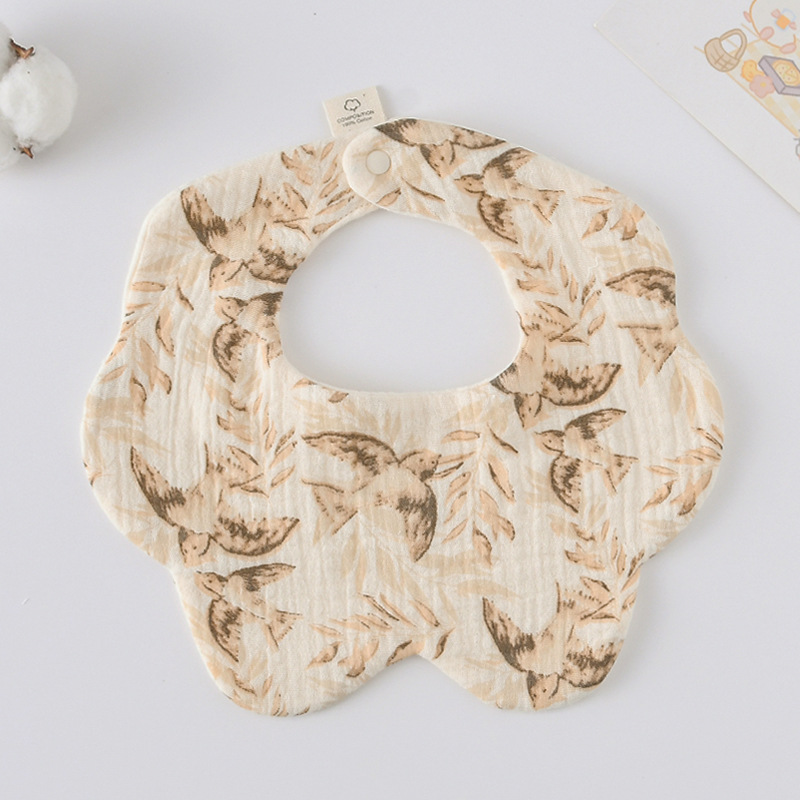 Baby bib 6layer gauze saliva pocket baby degree bib baby saliva towel